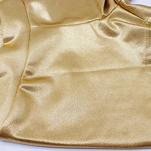 Girls Gymnastics Athletic Shorts with Glitter - Gold, 7-8 Years