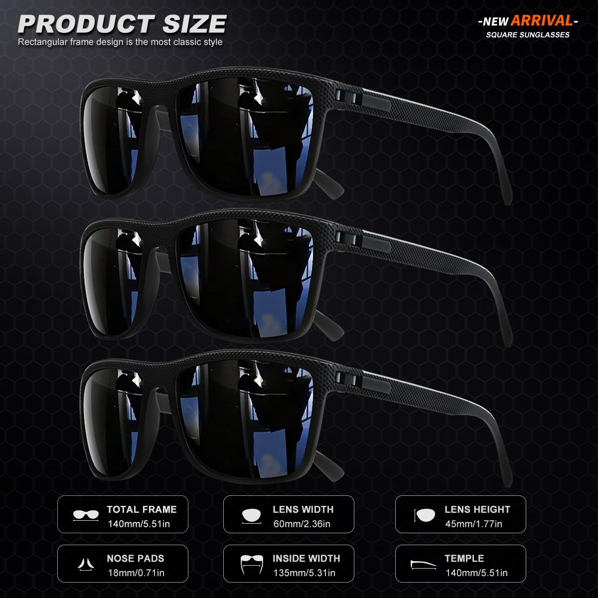 AWGSEE Polarized Sunglasses for Men, UV Protection Lightweight Sun Glasses for Driving Fishing Golf