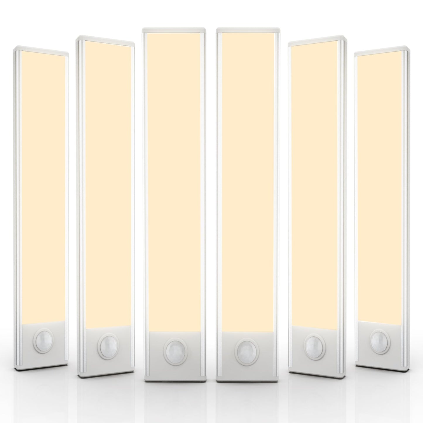 6 Pack Under Cabinet Lights Wireless, 50 LED Motion Sensor Light Indoor Rechargeable Magnetic Closet Lights Battery Operated, Under Counter Lights for Kitchen, Wardrobe, Stairs, Warm Light