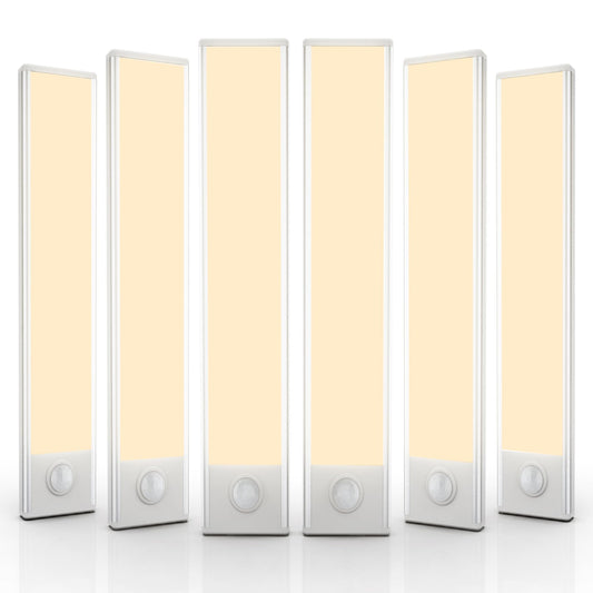 6 Pack Under Cabinet Lights Wireless, 50 LED Motion Sensor Light Indoor Rechargeable Magnetic Closet Lights Battery Operated, Under Counter Lights for Kitchen, Wardrobe, Stairs, Warm Light