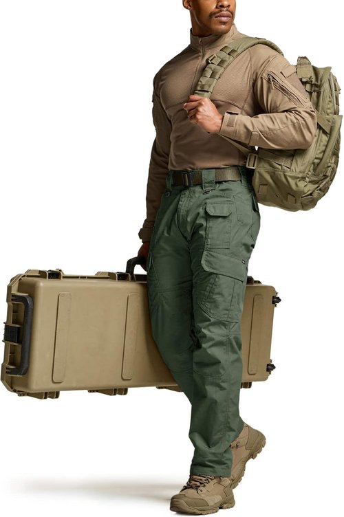CQR Men's Tactical Pants - Lightweight Water Resistant Ripstop Cargo for Outdoor Work & Hiking