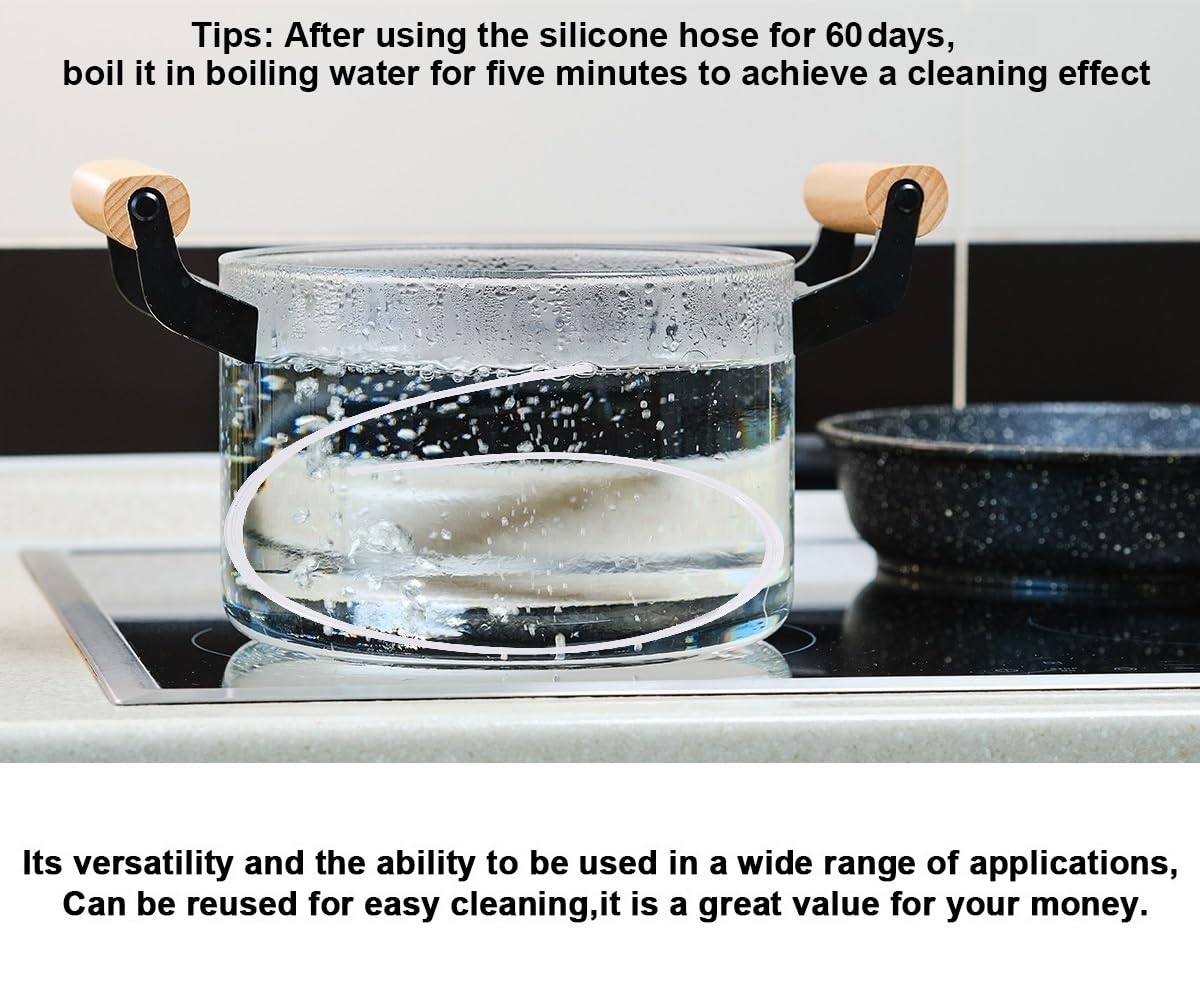 Myvision Replacement Hose & Cap for Electric Water Dispenser Pump, Contains Food Grade Silicone 5 Gallon Water Bottle Cap ×1 and Food Grade Hose ×1 Extended and Thickened Total Length 2.8 FT