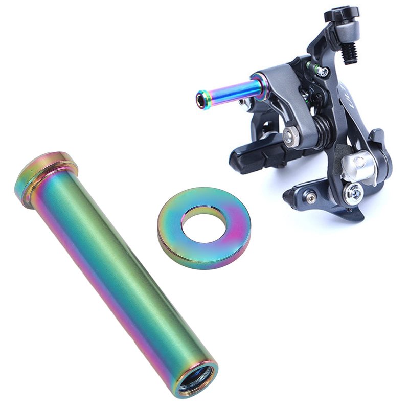 VGEBY C Clamp Fixed Nuts, 40mm Alloy Road C Brake Pivot Nuts with Washer for Mountain Road (Colorful) Road Caliper Brakes