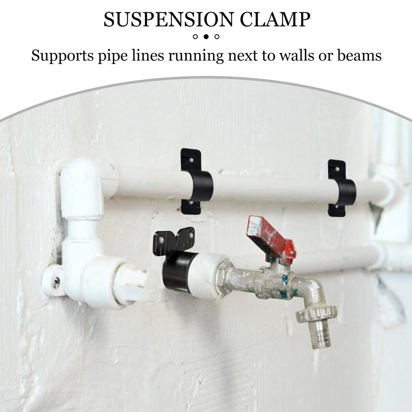 letesult 52PCS 3/4 Inch Pex Suspension Pipe Clamps Set, Pipe Supports Suspension Clamp Includes 40PCS Black Pex Tubing Pipe Support & 12PCS Butterfly Style Pex Tubing Clamps for Pex, Copper, CPVC Pipe