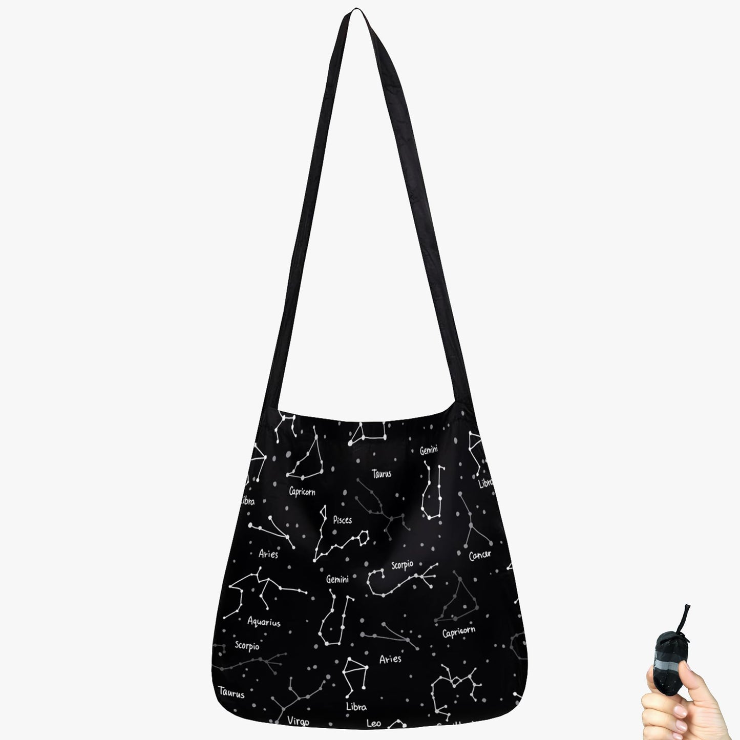 BeeGreen Bees Foldable Compact Ultimate Crossbody Tote Bag - Reusable Grocery Shopping Bag - Portable Lightweight Duffle Bags