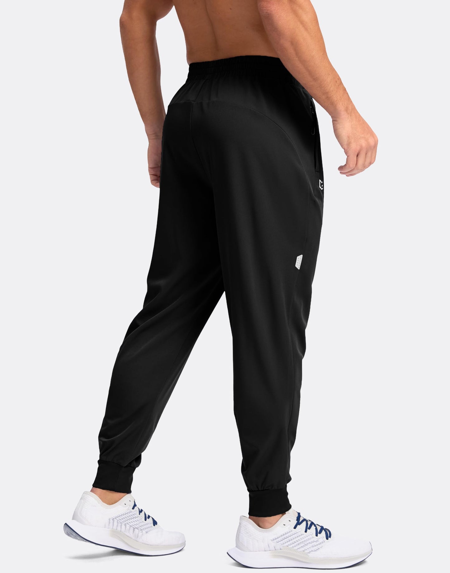 G Gradual Men's Joggers with Zipper Pockets Lightweight Athletic Workout Pants Quick Dry Sweatpants for Men Running Hiking(Black,XL)