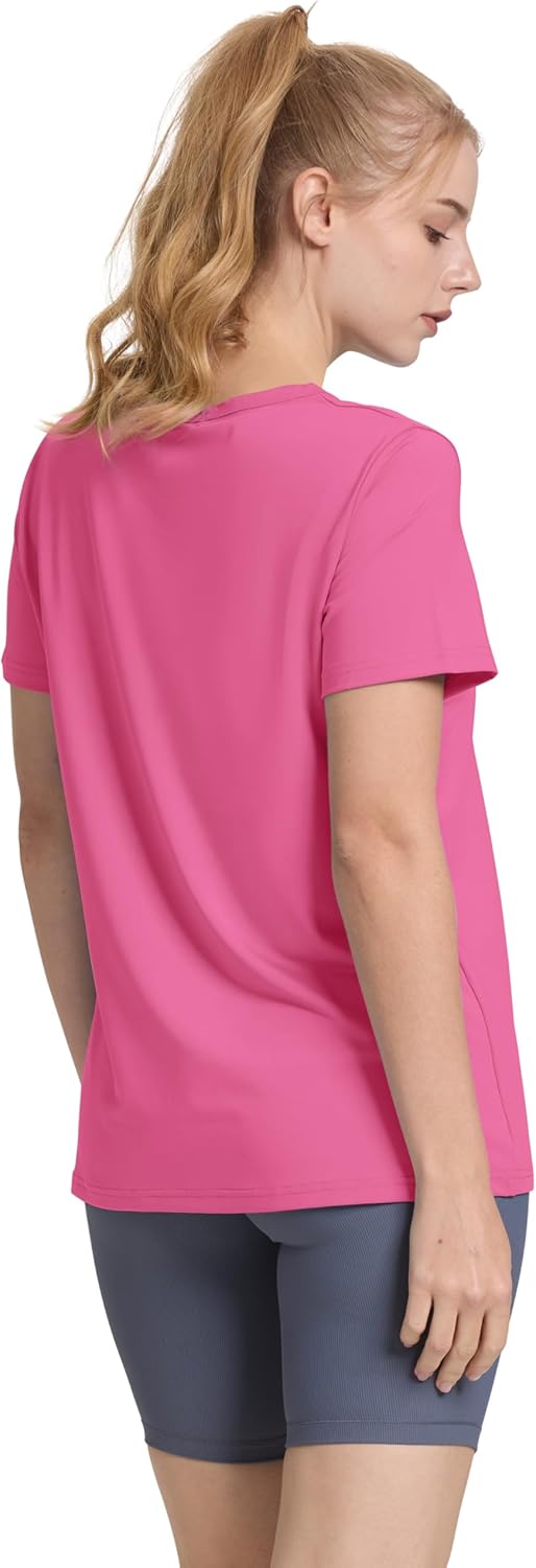 OFEEFAN Women's Workout Top - UPF 50+ Quick Dry Breathable Tee for Yoga, Running & Hiking