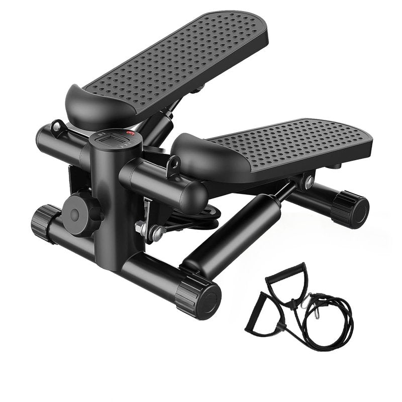 Aidoly Stair Stepper with Resistance Bands for Home Exercise, Mini Stepper Machine for Indoor Fitness, Portable Home Gym Stepper for Full Body Workout, 300LBS Capacity, Grey