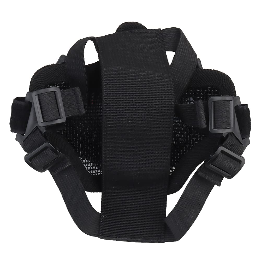 ATAIRSOFT Skeleton Skull Devil Half Face Tactical Airsoft Mask w/Two Layers for Hunting Masquerade Party Cosplay Props Cool Halloween (Standard Version, 01-BK)
