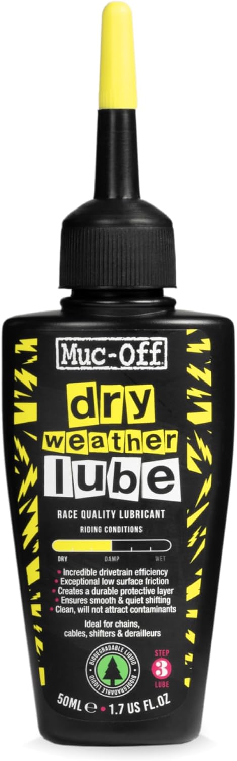 Muc-Off Bio Dry Bike Chain Lube - Wax-Based Formula for Smooth Shifts | Includes Microfiber Cloth
