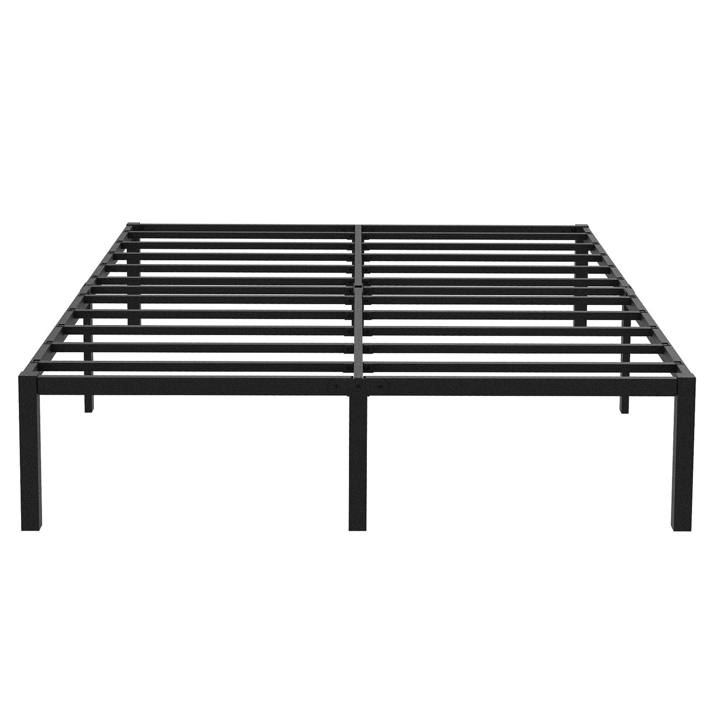 UNIPEAK Queen Bed Frame with Underbed Storage Space, Metal Heavy Duty Platform Mattress Foundation, Easy Assembly, No Box Spring Needed, Black, 14 Inch Height