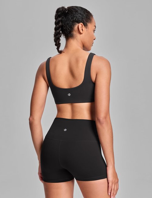 HeyNuts Women's U-Back Sports Bra - Low Impact Yoga Top with Built-In Padding | A-D Cups