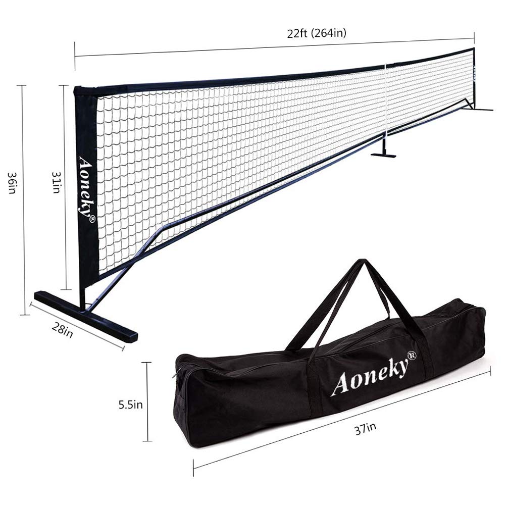 Aoneky Portable Pickleball Net System - Official Size 22ft x 36in, Professional Grade with Steel Frame & Easy Setup for Indoor Outdoor Play, Tournament Practice & Backyard Games