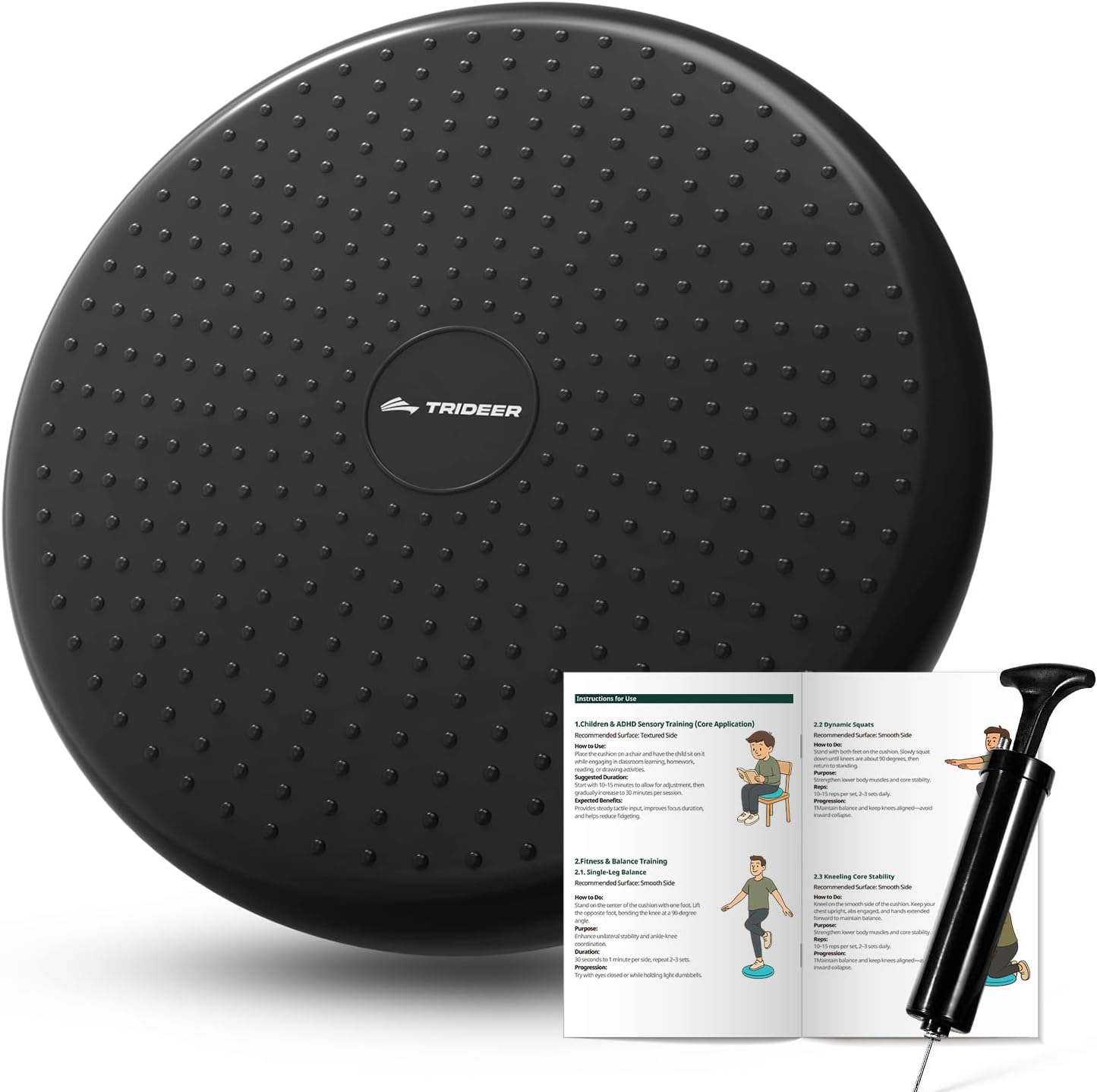 Trideer Wobble Cushion - Core Balance Disc for Flexible Seating | Sensory Wiggle Seat for Kids
