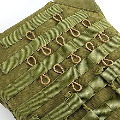 Tactical Gear Holder Clip Pack of 10 - Molle Web Dominator - Tan