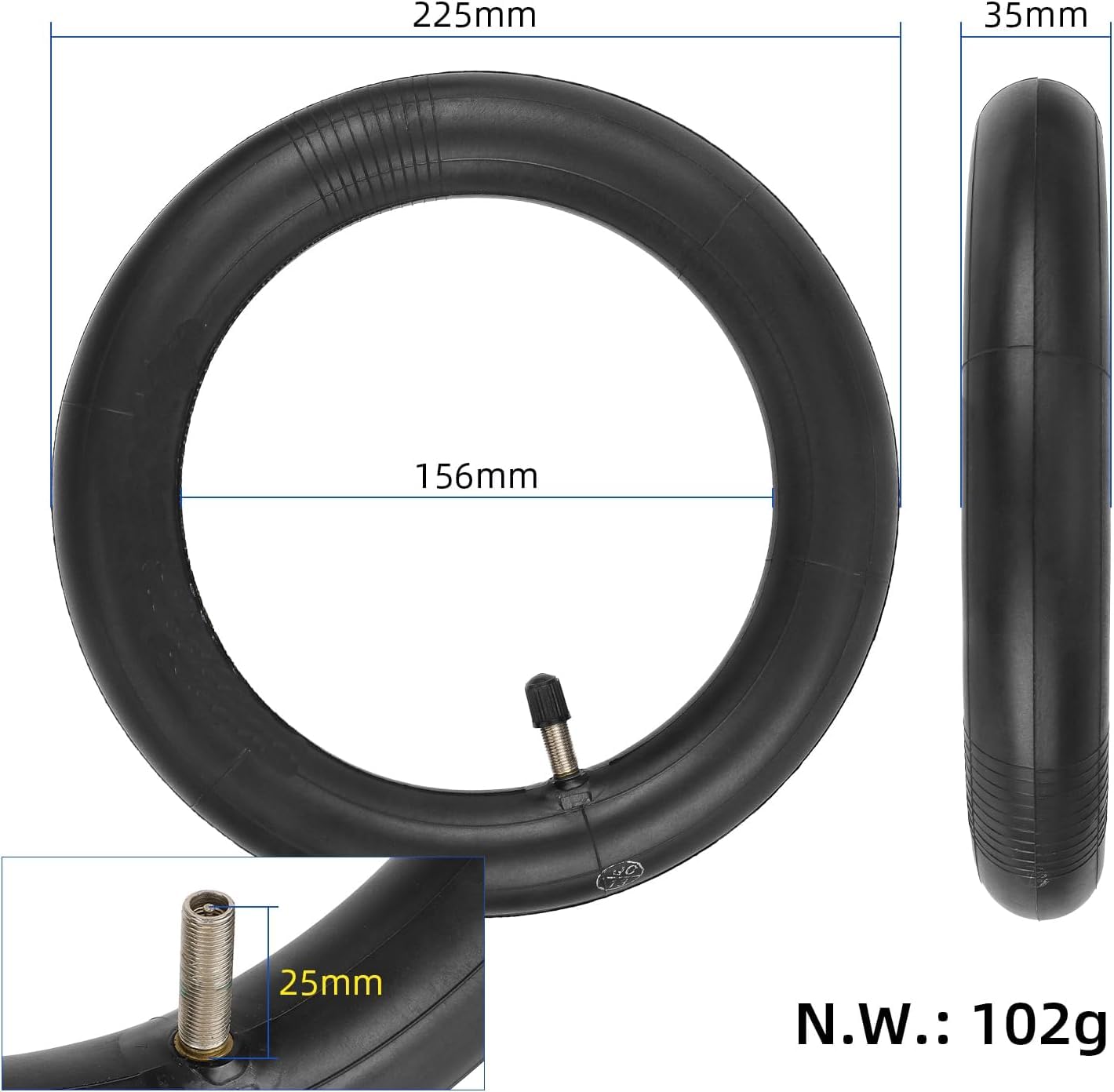 ZAITUO 10 x 2.125 10" Rubber Pneumatic Tire + 10-inch Butyl Rubber inner Tube Replace for Segway Ninebot F Series (F20 F25 F30 F35 F40 F65) D28U Electric Kick Scooter Tyre Wheel Parts (inner tube x2)