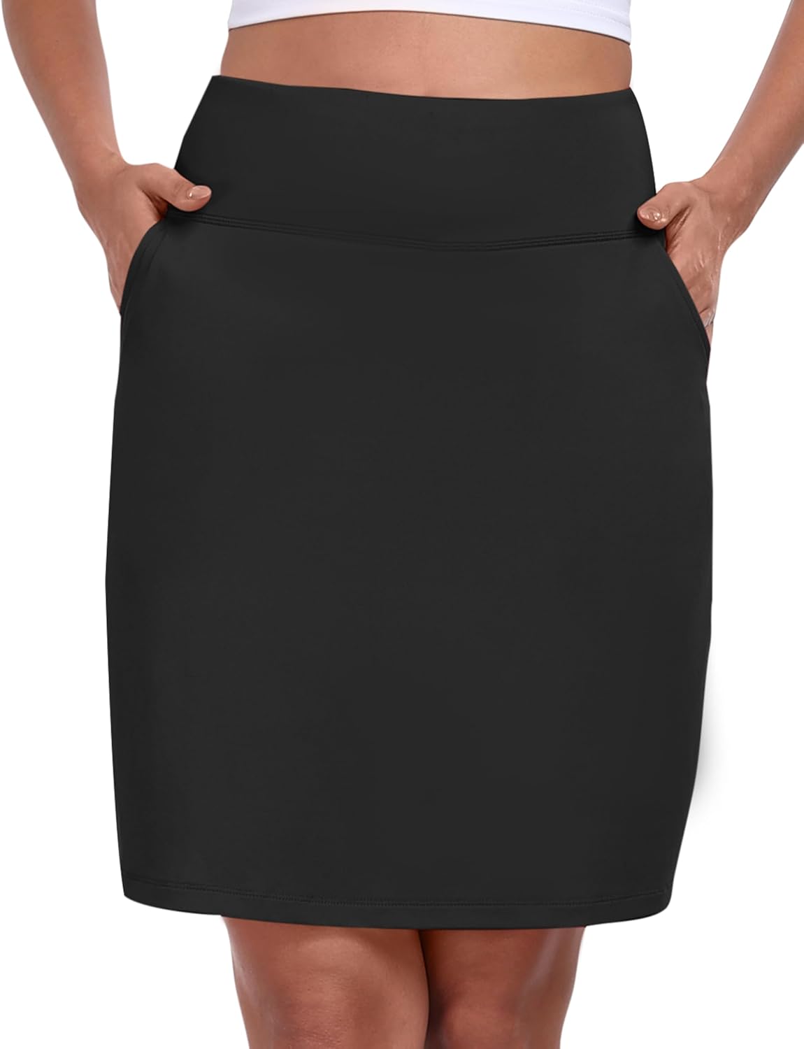 MoFiz Women's Knee-Length Golf Skort - High-Waisted Athletic Skirt for Summer Sports & Casual Wear