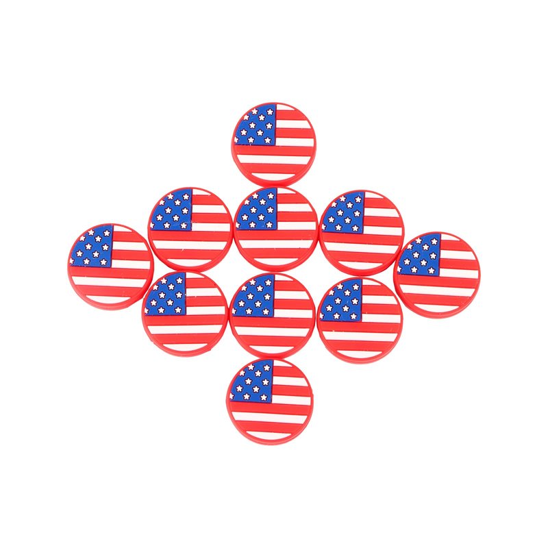 Novelyza American Flag Tennis Racket Dampener: Silicone Tennis Vibration Shock Absorbers - USA Patriotic Racquet Damper for Sporter, Tennis Accessories (10 Pack)
