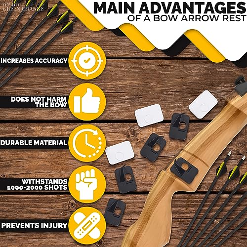 6-Pack Adhesive Arrow Rests for Recurve Bow - 1.2"x0.8"