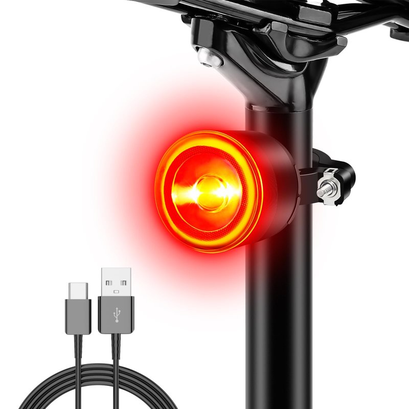 NineLeaf 300 Lumens Bike Tail Light, Rear Bicycle Lights Ultra Bright,Smart Bike Tail Light Brake Sensing Auto On/Off,USB-C Rechargeable,IP65Waterproof, 220°Adjustable Angle 1000M Range,Seatpost Mount