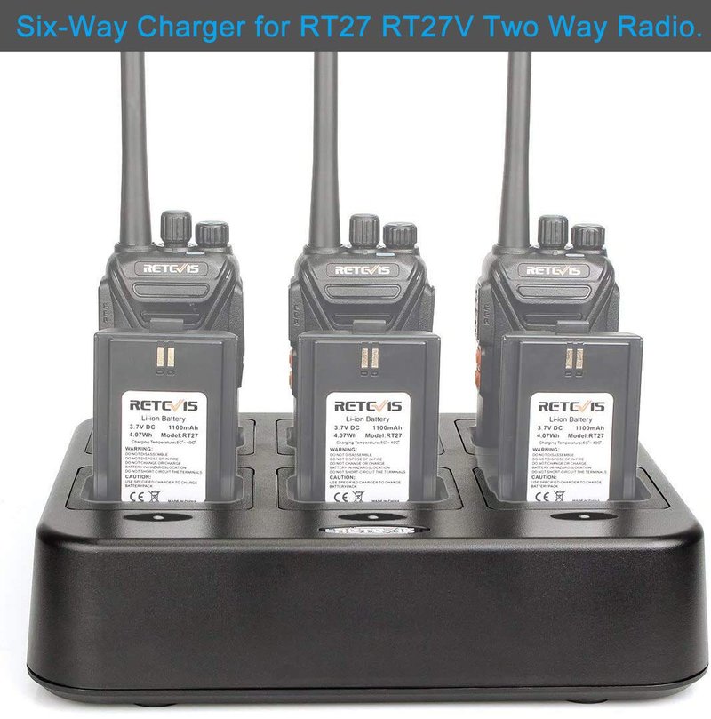 Retevis RT27 RT27V Walkie Talkies Charging Base, Six-Way Charger Station (Not for RT22), Multi Unit Rapid Gang Charger, Compatible with Retevis RT27 RT27V 2 Way Radios (1 Pack)