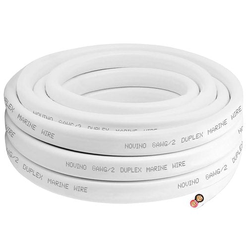 Marine Grade 6 AWG Duplex Wire - 50ft Tinned Copper Electrical Cable for Boats & RVs