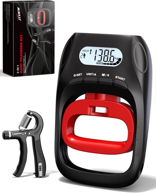 Grip Strength Tester - Skiennix Electronic Hand Dynamometer 400lbs/180kg with Adjustable Resistance
