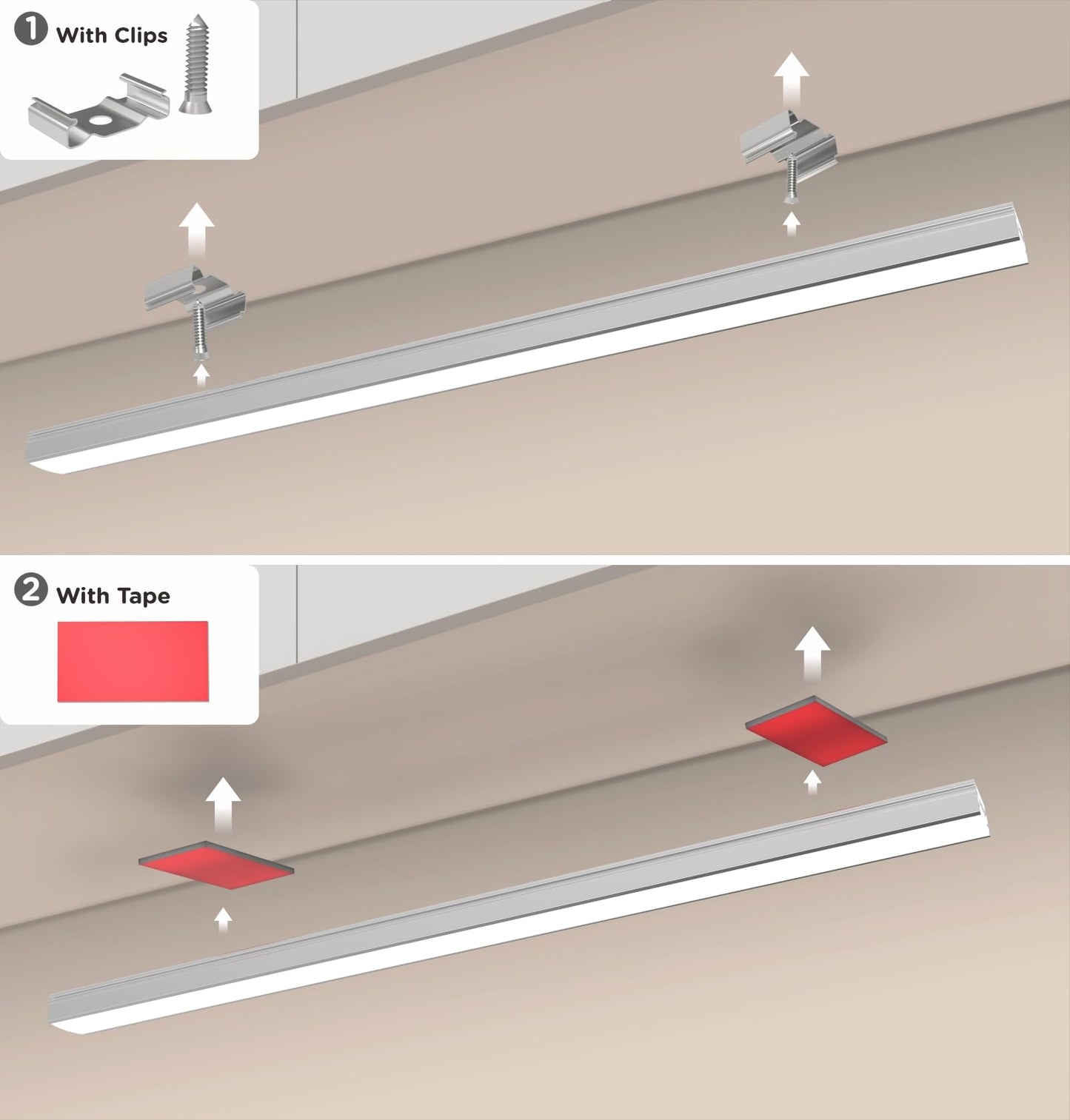 Leetdud Under Cabinet Lighting Plug in, 20 Inch 2 Pcs Kitchen Counter Lights, 4000K Super Bright 1280LM,16W Ultra Thin Led Underabinet Light Bar for Cupboard,Shelf,Sink,Workbench