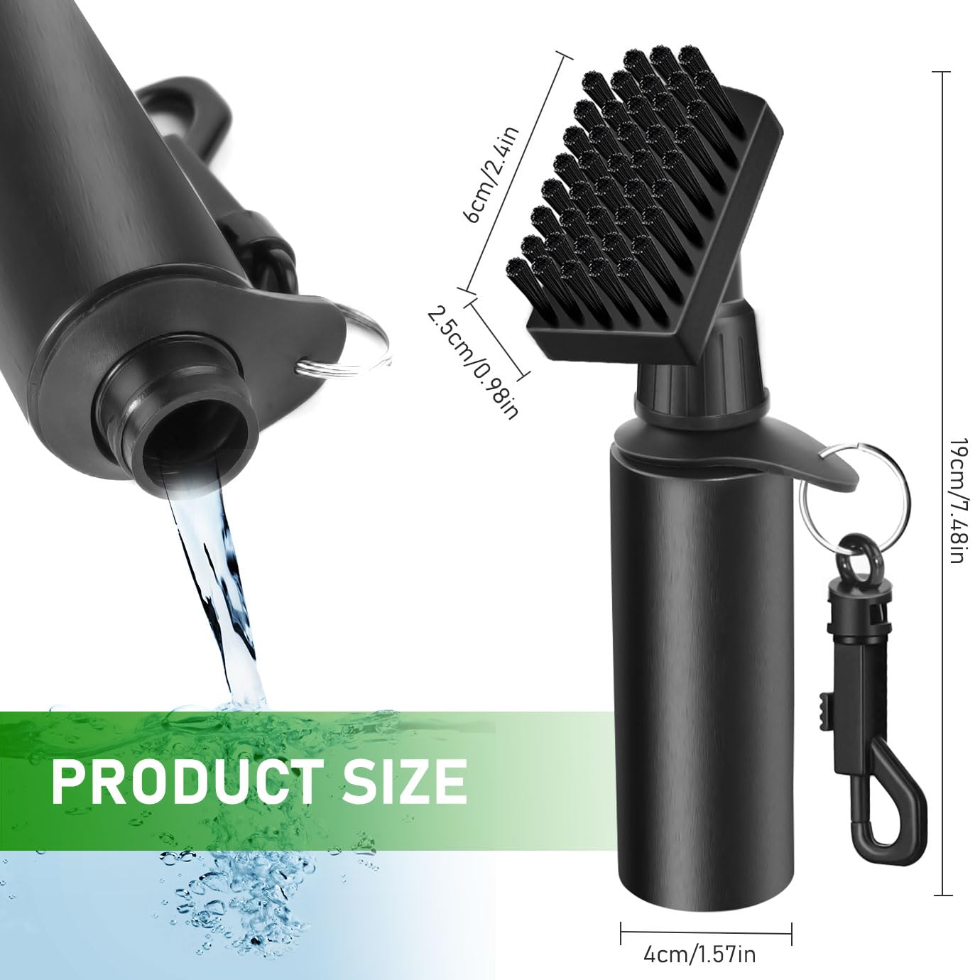 WXJ13 2 PCS Golf Clubs Cleaning Water Brush,Golf Club Groove Cleaner Brush with Leakproof Reservoir Tube, Squeeze Bottle