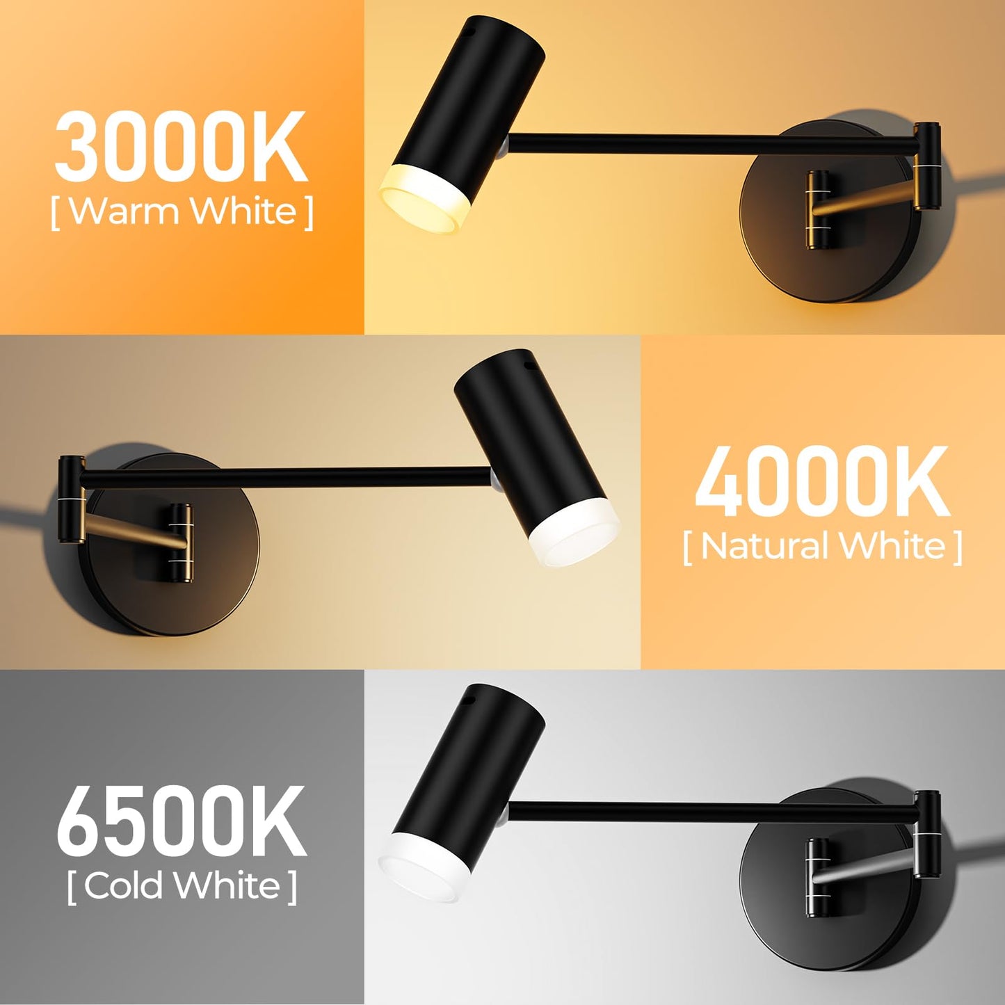 Afyuol Battery Operated Wall Sconces Set of 2, Swing Arm Wall Lamp with Remote Control, Not Hardwired Led Wall Lamp Fixtures Dimmable Wall Light Decor for Bedroom Reading Living Room