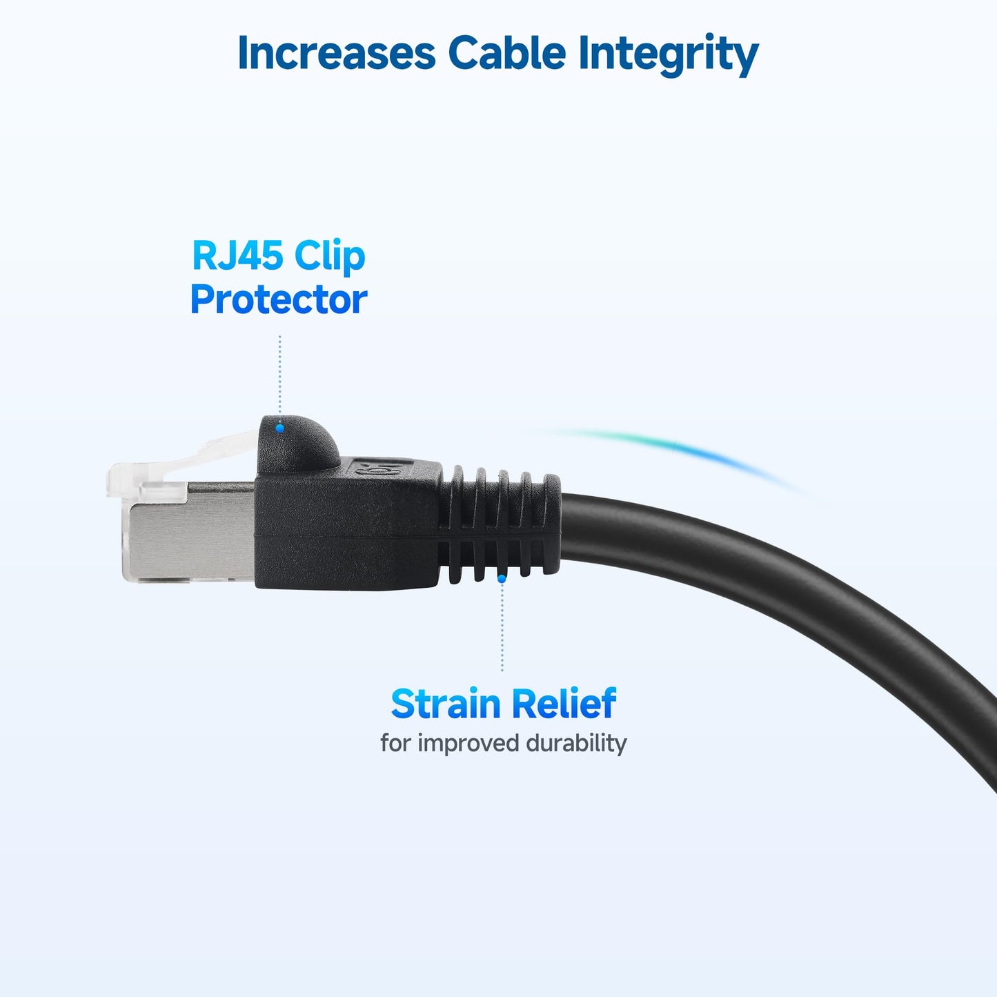 Cable Matters 100-Pack Cat6 / Cat5e RJ45 Strain Relief Boots, RJ45 Boot, Cat 6 Boot, Cat6 Ethernet Boots, Black, Suitable for 6.5mm (0.25in) Ethernet Cables