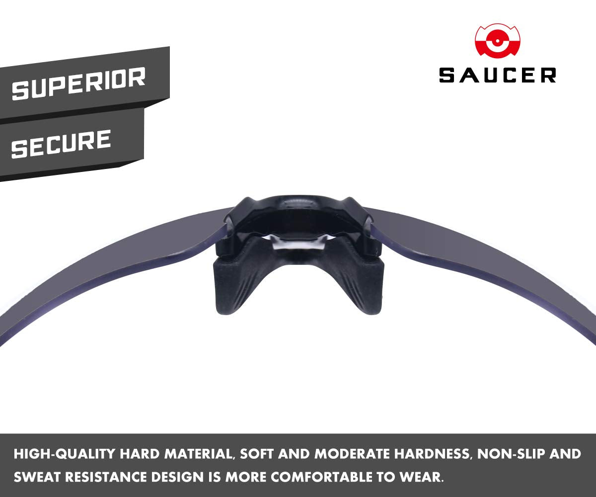 SAUCER Replacement Nose Pieces Pads & Earsocks Temple Sleeve Rubber Kit for Oakley Radar EV Path OO9208 | Radar EV Pitch OO9211 | Radar EV Advancer OO9442 Sunglass - Black + Black