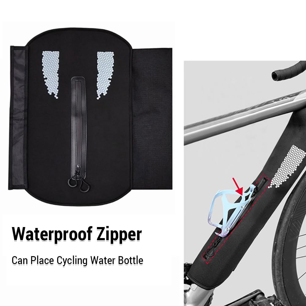 Lixada E-Bike Protective Cover Neoprene for Frame Battery with Zipper Design, Electric Bikes Battery Cover Waterproof Dustproof Reflective Universal, 21.3x17.7''