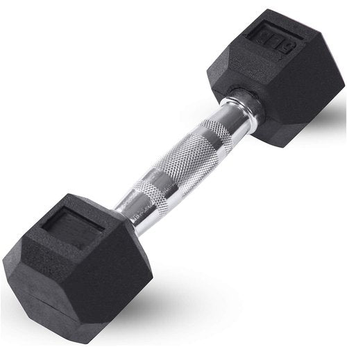JFIT Rubber Hex Dumbbell, 5 LB, Single
