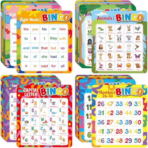 Educational Bingo Game for Kids - 4 in 1 ABC & 123 Set
