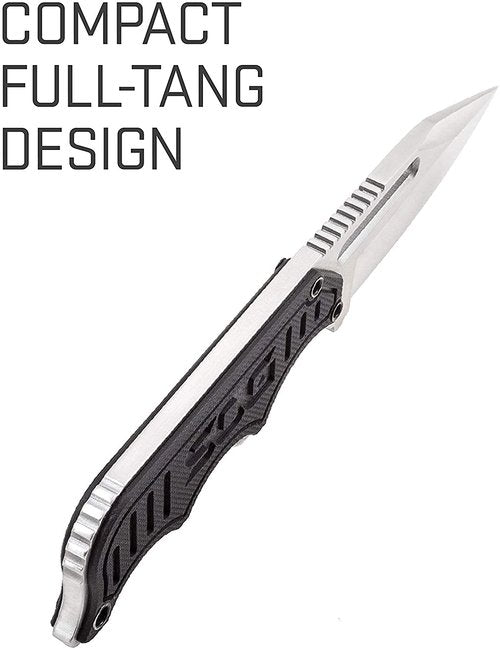 SOG Small Fixed Blade Knife - Instinct Boot Knife, EDC Knife, Neck Knife, 2.3 Inch Full Tang Blade w/ Knife Sheath and Clip, 4in. x 1in. x 8.5in. (NB1012-CP) , Black