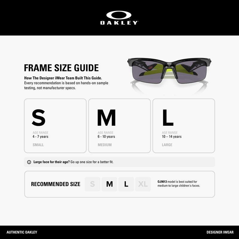 Oakley Child Sunglasses Polished Black Frame, Prizm Grey Lenses, 63MM