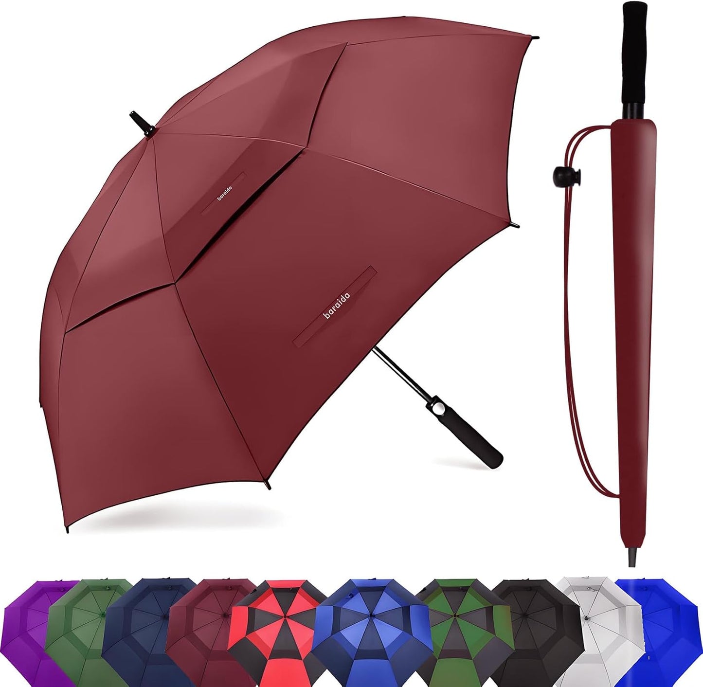Skiennix Golf Umbrella - Extra Large 72-Inch Double Canopy, Windproof & Waterproof, Automatic Open