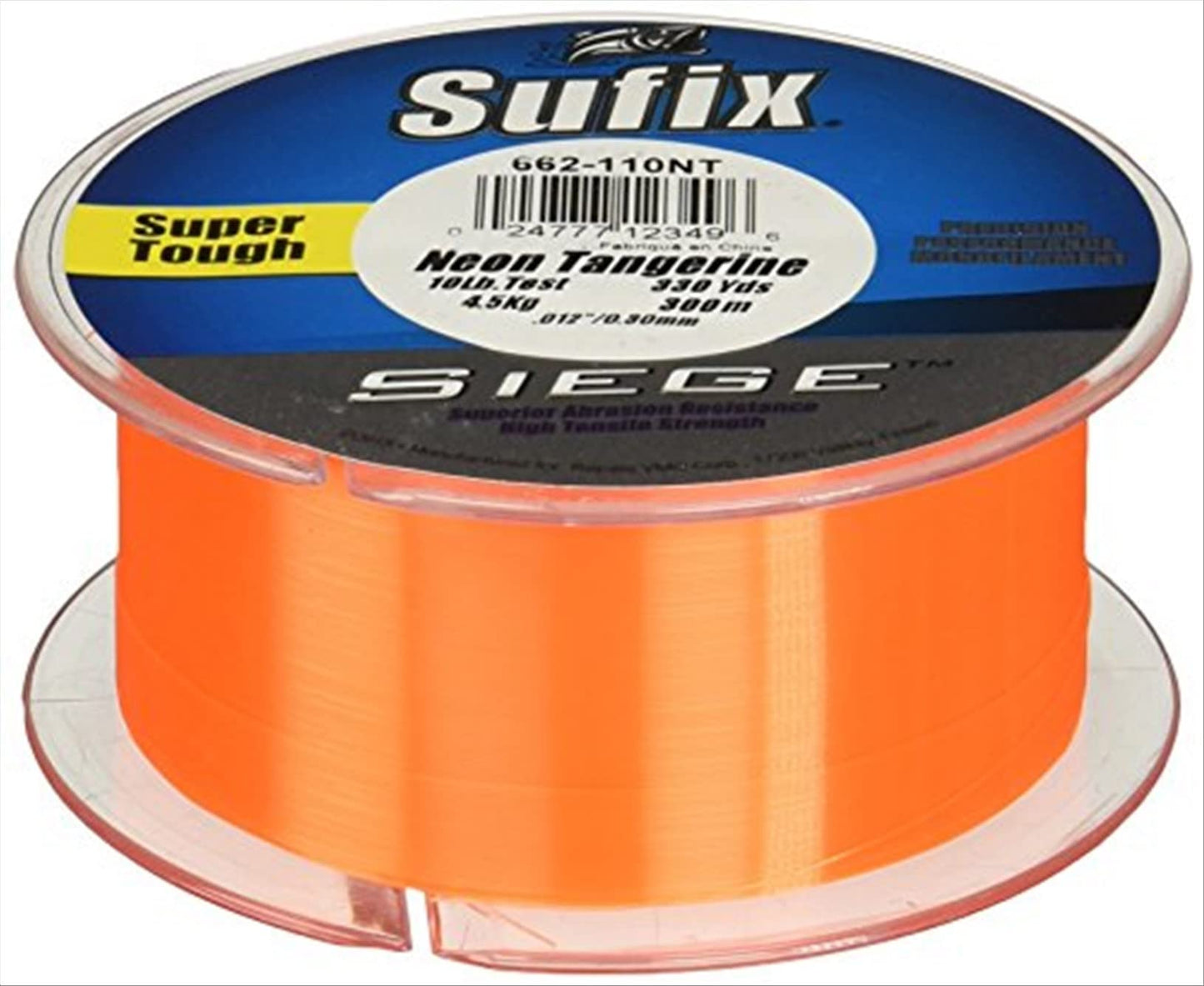 Sufix, Siege Line, 6 lbs Tested, 0.01" Diameter, 330 Yards, Neon Tangerine