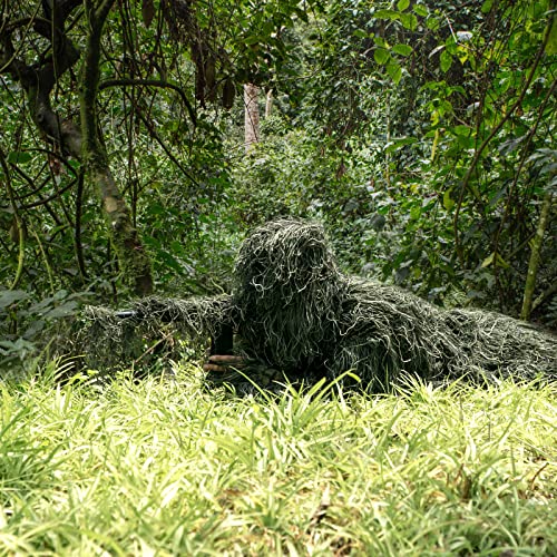 MOPHOTO 5-in-1 Ghillie Suit for Hunting Camouflage, XL/2XL, Dense Forest