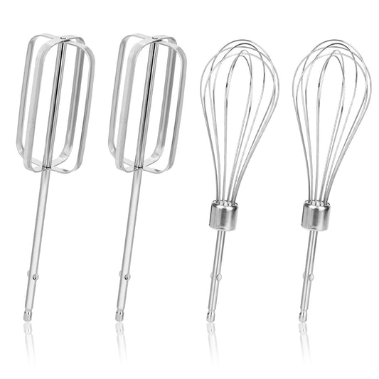 4pcs Hand Mixer Beaters Attachments Set, 2 Styles Stainless Steel Handheld Mixer Replacement Beaters Electric Mixer Parts Accessories for Hamilton Beach Hand Mixer 62682RZ 62692 62695V 64699