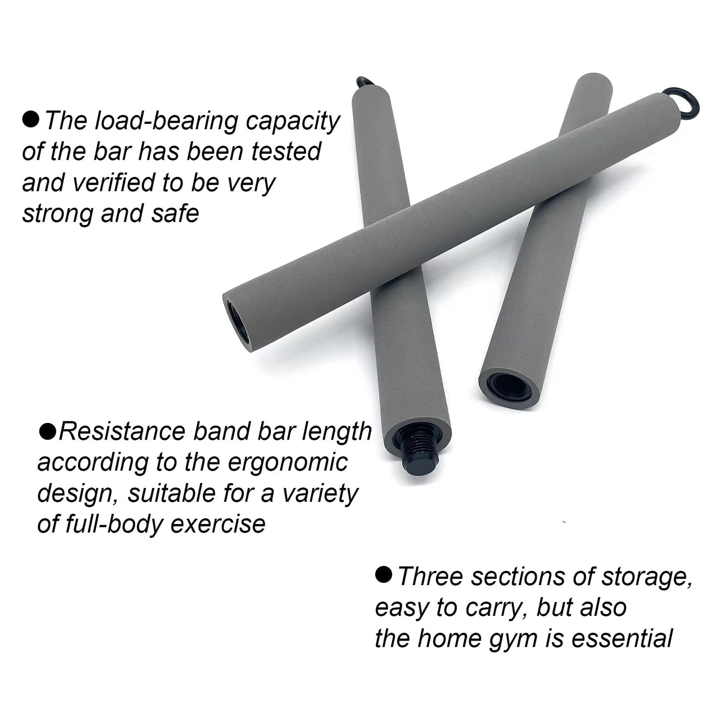 SECOPIN Resistance Band Bar, Body Workout, Portable Pilates Bar, Home Gym Training Equipment, 26 or 39 Inches