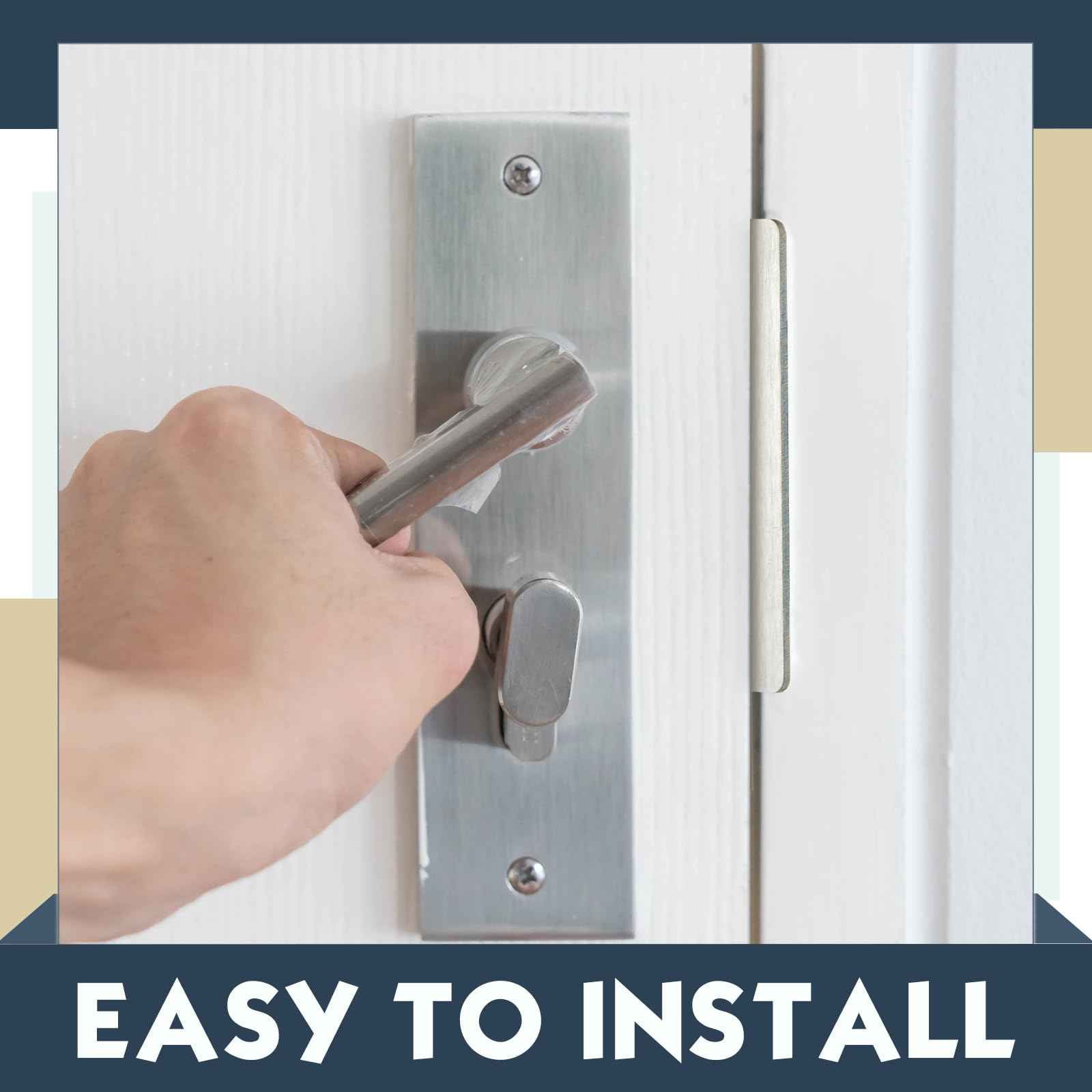 Tandefio 8 Pcs 4 7/8 x 3 3/8 x 1 1/4 Inch Deadbolt Strike Plate Stainless Iron Door Extended Strike Plate Door Reinforcement Backplate with Screws for Heavy Duty Residential Use (Silver)