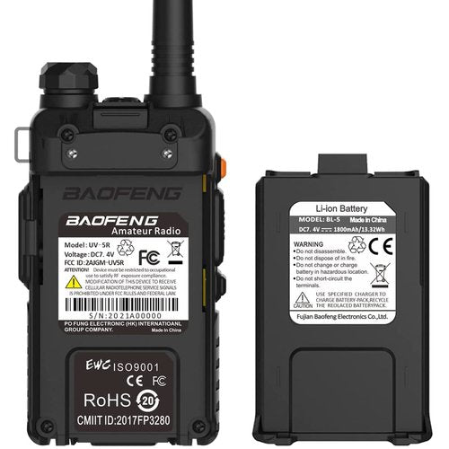 Baofeng UV-5R Dual Band Two Way Radio Handheld Ham Radio Long Range Walkie Talkies Pack of 4 for Hiking Camping Skiing Trip (Black)