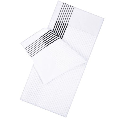 Mixweer 1 Pcs Caddy Golf Towel 22" x 42" Large Caddy Towel Camping Sport Towels Cotton Soft Towels for Man Golf Lovers (White with Black Stripe)
