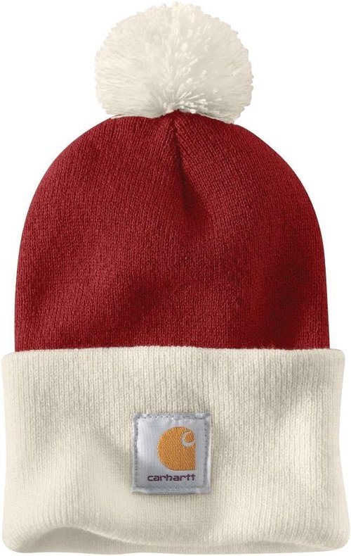 Carhartt Men's Knit Pom Cuffed Beanie - Warm, Stylish Winter Accessory | Perfect for Cold Weather