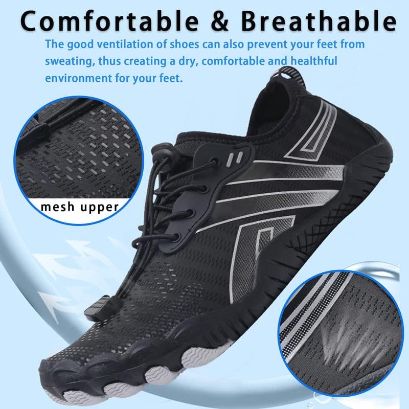 Skiennix Water Shoes - Quick Dry Barefoot Aqua Shoes for Men & Women | Ideal for Beach, Pool, Hiking & Water Sports