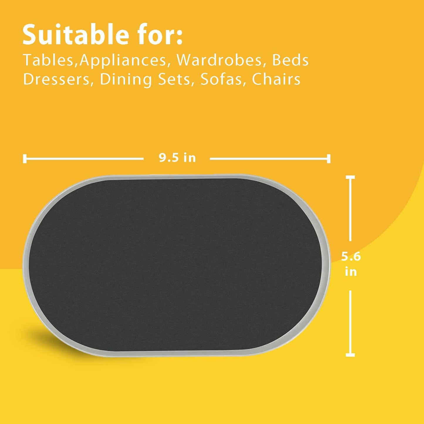 8 Pieces Furniture Sliders, 9 1/2" Sliders for Carpet Hardwood Floors Large Heavy Furniture, Reusable Heavy-Duty Gliders Movers Plastic Moving Pads Protectors (8 PCS 9 1/2" Beige)