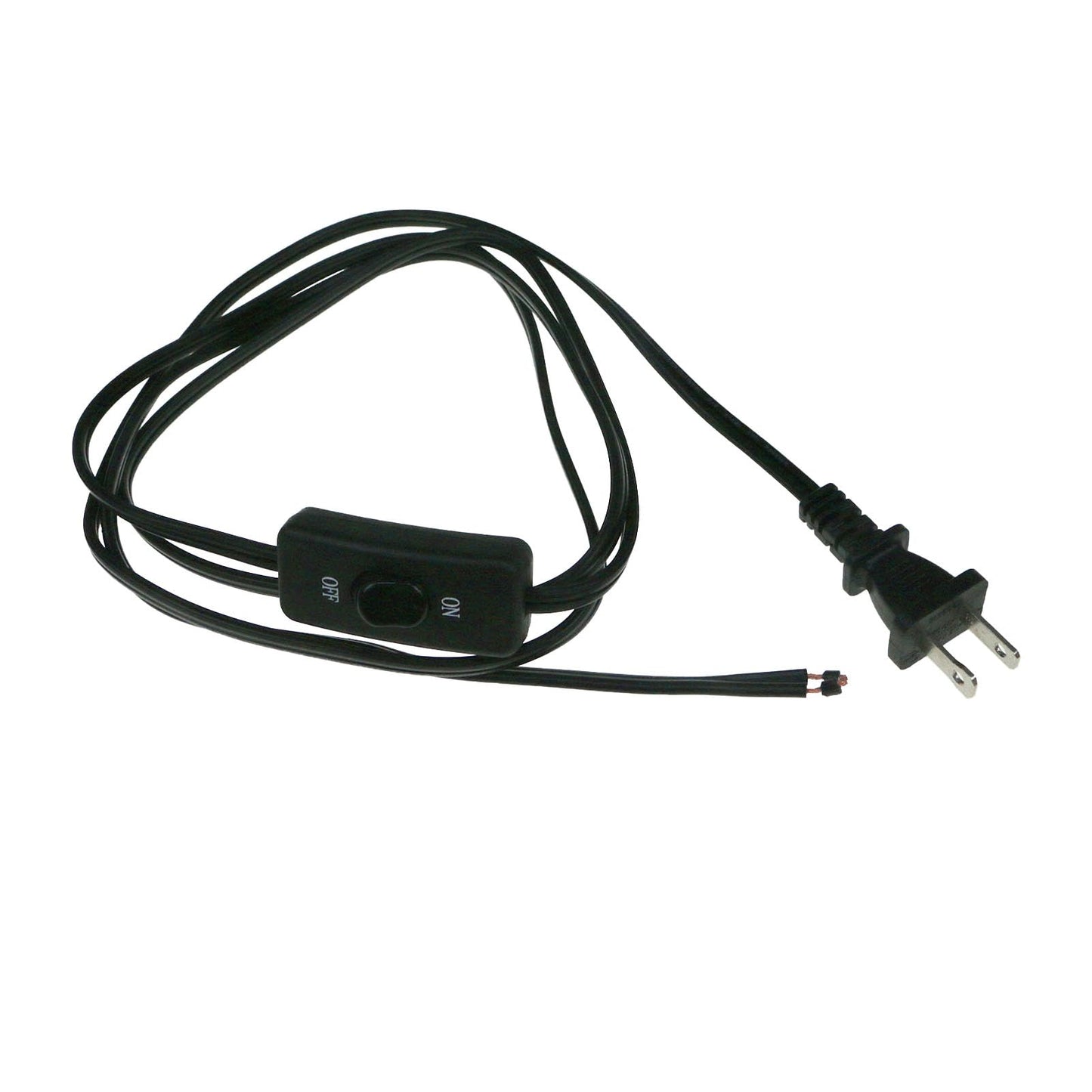 10 Feet Lamp Cord with Switch On Off, 18AWG 2 Prong Power Cord with 3A Switch,Pure Copper Wiring Tail Stripped (10FT1pcs)