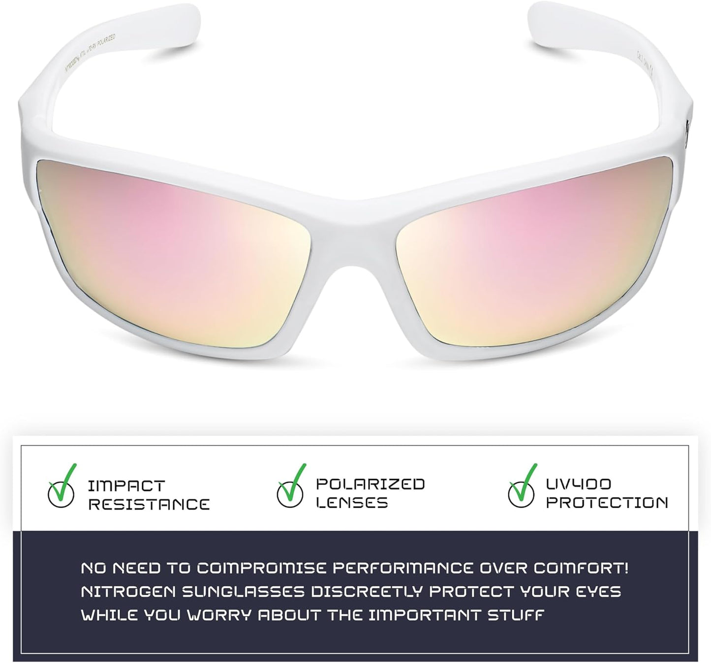 Nitrogen Polarized Wrap Around Sport Sunglasses for Men Women UV400 Driving Fishing Running Sun Glasses
